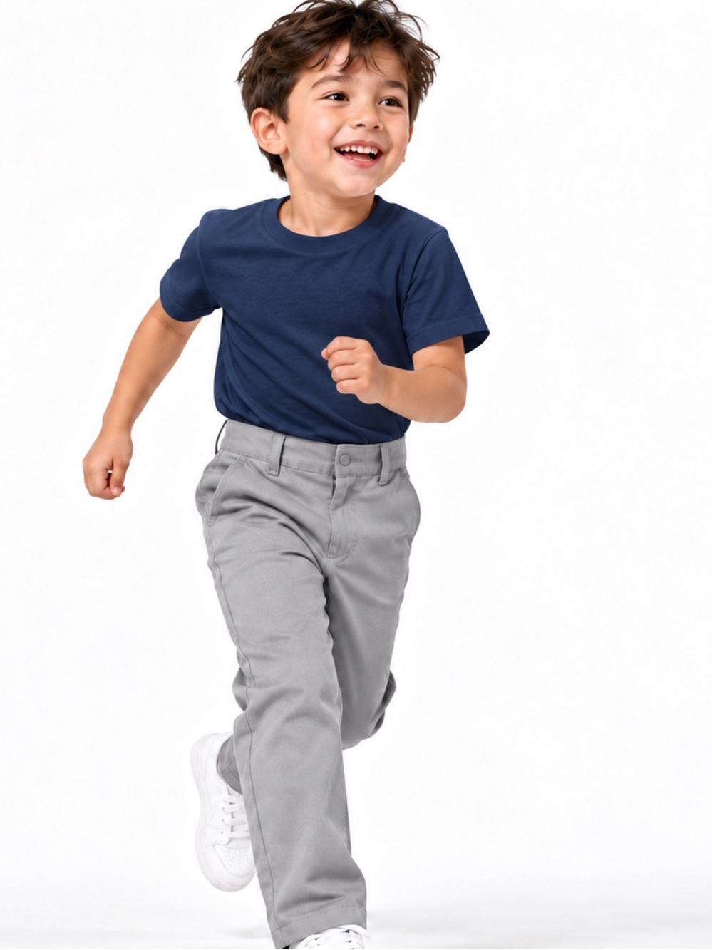 Unik Boy Gray School Uniform Pants Size 5 Adjustable Waist Flat Front Chinos NWT